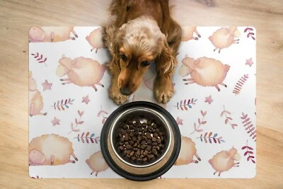 Futtermatte Hund Katze Fressnapf Unterlage Wasserdicht Napfunterlage Schafe - Bild 1 von 4