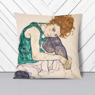 Plump Cushion Egon Schiele Seated Woman Scatter Throw Pillow Case Cover Filled - Image 1 of 4