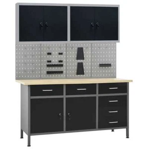 Komplettes Werkstatt-Set mit Werkbank, 4 Werkzeugwänden und 2 Wandschränken - Bild 1 von 9