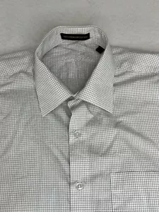 Louis Philippe Mens Button Up Short Sleeve Shirt NO Size Tag White Check - Picture 1 of 7