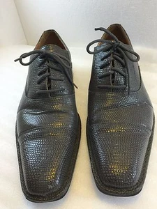 Lucio Ricci 10 M grau Eidechsenmuster Kunstleder Oxford Schuhe eckige Zehenpartie 053352 - Bild 1 von 8