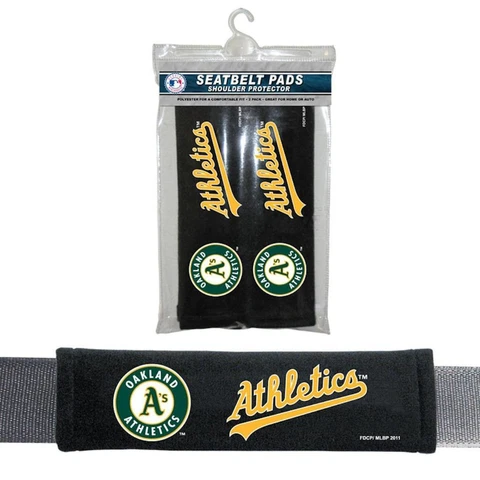 Oakland Athletics Seat Belt Pads 2 Pack [NEW] MLB Auto Car Seatbelt Shoulder Cover