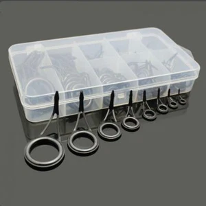 75Pcs Ceramic 8 Sizes Fishing Rod Guide Tips Top Eye Rings Line Repair Kit Set - Picture 1 of 10
