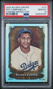 Allen & Ginter Roy Campanella 2024 refractor cromado PSA 10 POP 1 - Imagen 1 de 2