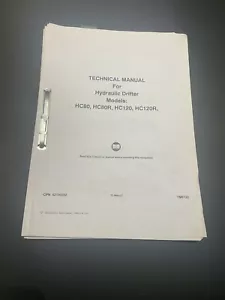 INGERSOLL RAND MONTABERT HC80/120 MARTILLAZO HIDRÁULICO MANUAL TÉCNICO LISTA DE PIEZAS - Imagen 1 de 9