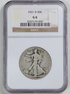 1921-D 50C Walking Liberty Half Dollar G6 NGC 3237175-009 - Picture 1 of 2