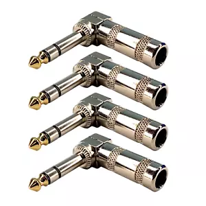 Paquete de 4 enchufes estéreo de 6,3 mm 1/4 pulgadas con punta dorada para instrumentos de audio - Imagen 1 de 5