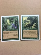 MAGIC THE GATHERING 2X LOT CANOPY SPIDER 234/350 SPINED WURM 270/350 7th EDITION