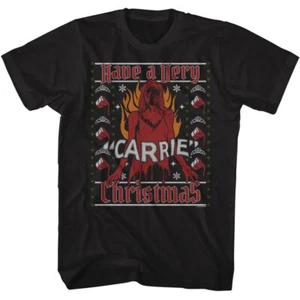 Carrie 1976 Horror Movie Blood Tiara Have A Very Carrie Christmas Men's T Shirt - Picture 1 of 3