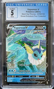 Pokémon Vaporeon V 2021 ERROR SQUARE CUT CGC Graded - Bild 1 von 2