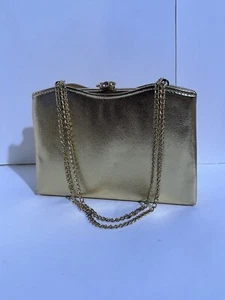 Vintage HL Harry Levine USA Gold Evening Bag with chain strap - Picture 1 of 7
