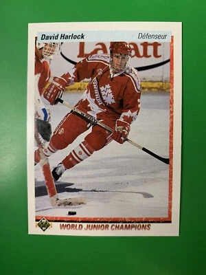 1990-91 Upper Deck French David Harlock WJC, RC Canada #470  - Image 1 of 2