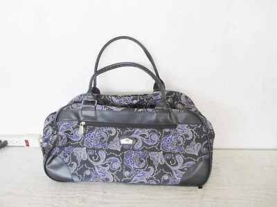 Gloria Vanderbilt 20" Purple Paisley Rolling Duffle Carry On Over Night Bag - Image 1 of 4