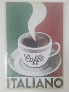 Coffee Cafe Italy Retro Vintage Tin Metal Sign Man Cave Bar Garage - Picture 1 of 1