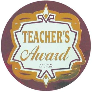 New Teachers School Teacher's Award Metallic Stickers - Picture 1 of 3