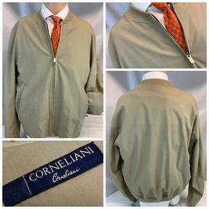 Corneliani Jacket M Men Tan 100% Wool Full Zip Italy Excellent Cond YGI B1-102 - Picture 1 of 12