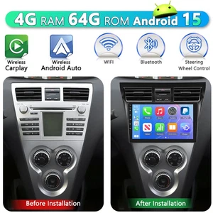 4+64G For Toyota Vios Yaris 2007-2012 9" Android 15 Car Stereo Radio GPS CarPlay - Bild 1 von 22