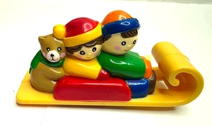 VINTAGE Mr. Christmas Santa's Ski Slope REPLACEMENT Sledding Boy, Girl, Bear - Picture 1 of 6