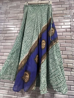 The Territory Ahead Mujer S Maxi Boho Algodón Falda Ajuste y Acampanado 2 Capas Cremallera Lateral Foto 1 de 4