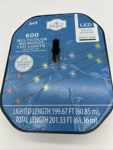 Holiday Time Multi-Color LED Microdot String Lights Holiday Lighting, 600 Count - Picture 1 of 4