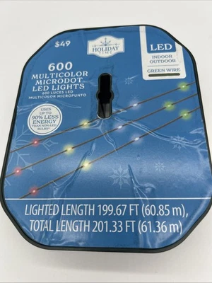 Holiday Time Multi-Color LED Microdot String Lights Holiday Lighting, 600 Count - Image 1 of 4