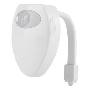 Rechargeable Toilet LED Motion Induction Bathroom Night Light Sensor With 8 - Picture 1 of 12