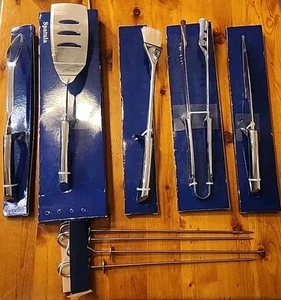 Vtg "Price Club" BBQ Grilling Tool Set Stainless Steel 6pc Chrome - Picture 1 of 7