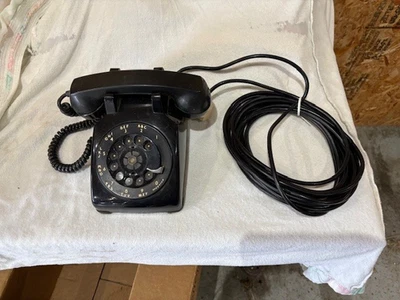 Teléfono de escritorio giratorio negro Bell/Western Electric vintage 01/60 cable largo 500 Foto 1 de 4