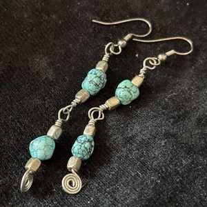 Pendientes colgantes de turquesa para mujer - Imagen 1 de 4