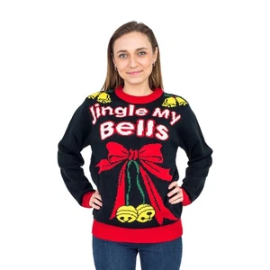 Jingle My Bells Hanging Decoration Tacky Ugly Christmas Xmas Sweater - Picture 1 of 8