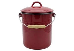 Karl Krüger Emaille Mülleimer mit Deckel - Bild 1 von 1