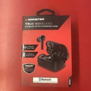 Monster True Wireless Pro Earbuds with Charging Case 2MNTW0245B0A2 - Picture 1 of 4