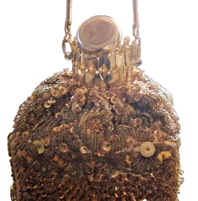 De Colección Cleopatra Mendigos Bolso Acordeón Cartera Malla Dorada Puerta Superior Tapa Egipcia DEFECTOS Foto 1 de 4