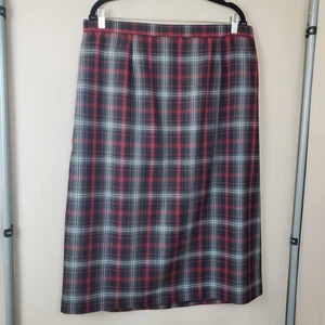 Sag Harbor Plaid Skirt Womans 18W Straight Midi Lined Preppy Dark Academia 30" L - Picture 1 of 10