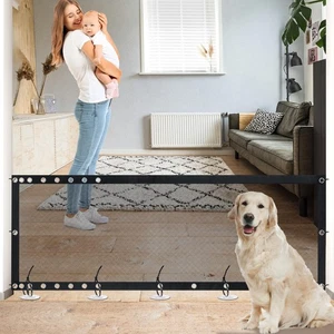 120" Extra Wide Adjustable Pet Gate, 30" Tall Mesh Safety Enclosure - Picture 1 of 7