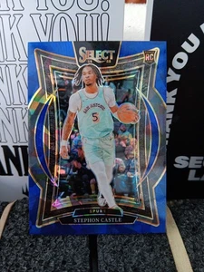 2024-25 Panini Select - Concourse Stephon Castle #72 Blue Cracked Ice (RC) - Foto 1 di 2