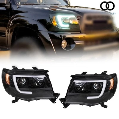 For Toyota Tacoma 2005-2007-2009-2010-2011 Left&Right Side LED Headlights Black - Image 1 of 4