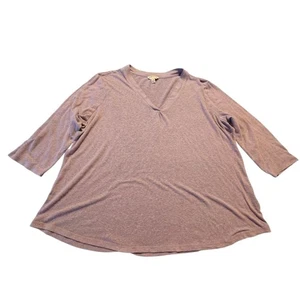 Top Orvis para mujer mezcla de lino púrpura manga 3/4 cuello en V talla XL E23 - Imagen 1 de 7