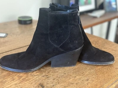 Eileen Fisher Botines Negro Gamuza 8.5 Bloque Tacón Foto 1 de 4