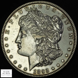 Morgan Silber Dollar 1893 1 Dollar - gereinigt - Bild 1 von 6