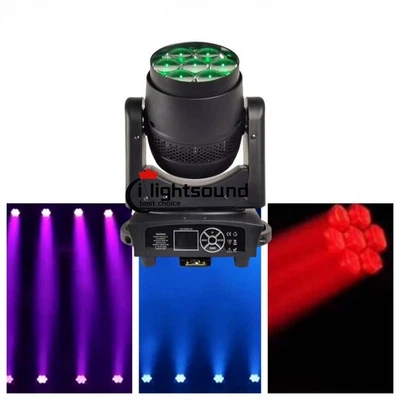 New7x40W LED Moving Head Light RGBW Beam Wash Stage DJ Disco KTV DMX Spot Light - Image 1 of 4