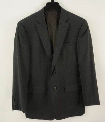 Recent Valentino Men 40R Charcoal Gray Notch Lapel Two Button Vented Suit Jacket - Image 1 of 4