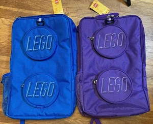 LEGO NEU Steinförmiger Rucksack blau & lila, Kinder Tragetasche, 16" x 11" x 6,5" - Bild 1 von 13
