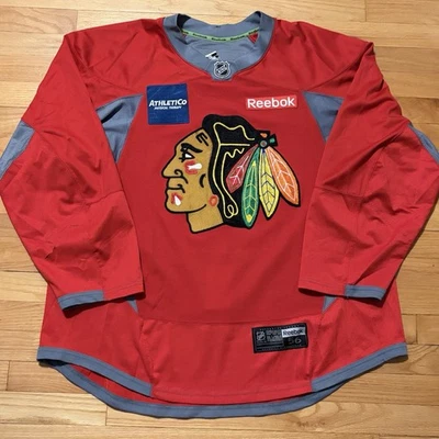 Chicago Blackhawks NHL Reebok Red Used Practice Jersey Size 56 Vinnie Hinostroza - Image 1 of 4