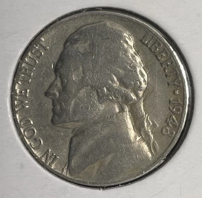1948 5c Major Lamination ERROR Jefferson Nickel - 5 cents - Image 1 of 3