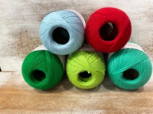 lotto di 5 filati di cotone maxicolor Circulo NATURAL 4/4 DK/leggero pettinato - Lotto H - Foto 1 di 5