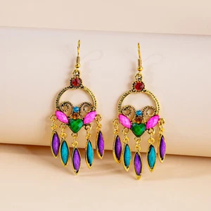 Dangle Drop Hook Chandelier Earrings Bohemian Boho Boho-Chic Unique Gift UK - Picture 1 of 16