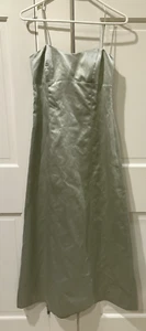 Vintage Vera Wang sz 4 Gray Greenish blue Satin Evening Gown Formal Dress Womens - Picture 1 of 18