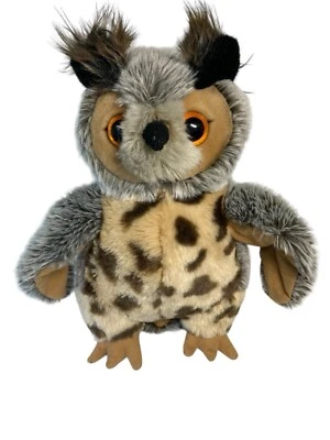 Ganz Eagle Owl Spotted Brown Tan Gray 11" Plush Heritage Collection H14301 - Image 1 of 4