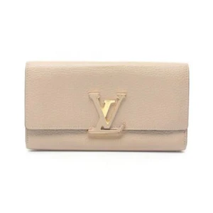 Pre-loved LOUIS VUITTON Portefeuil Capucines Carré Bi-fold Long Wallet Gray Beig - Picture 1 of 23